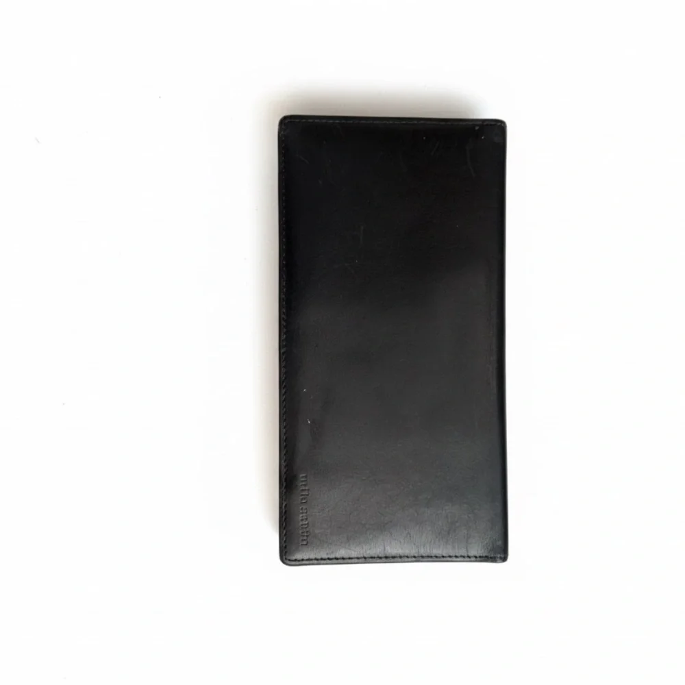 Mila Schon Black Italian Leather Card Wallet